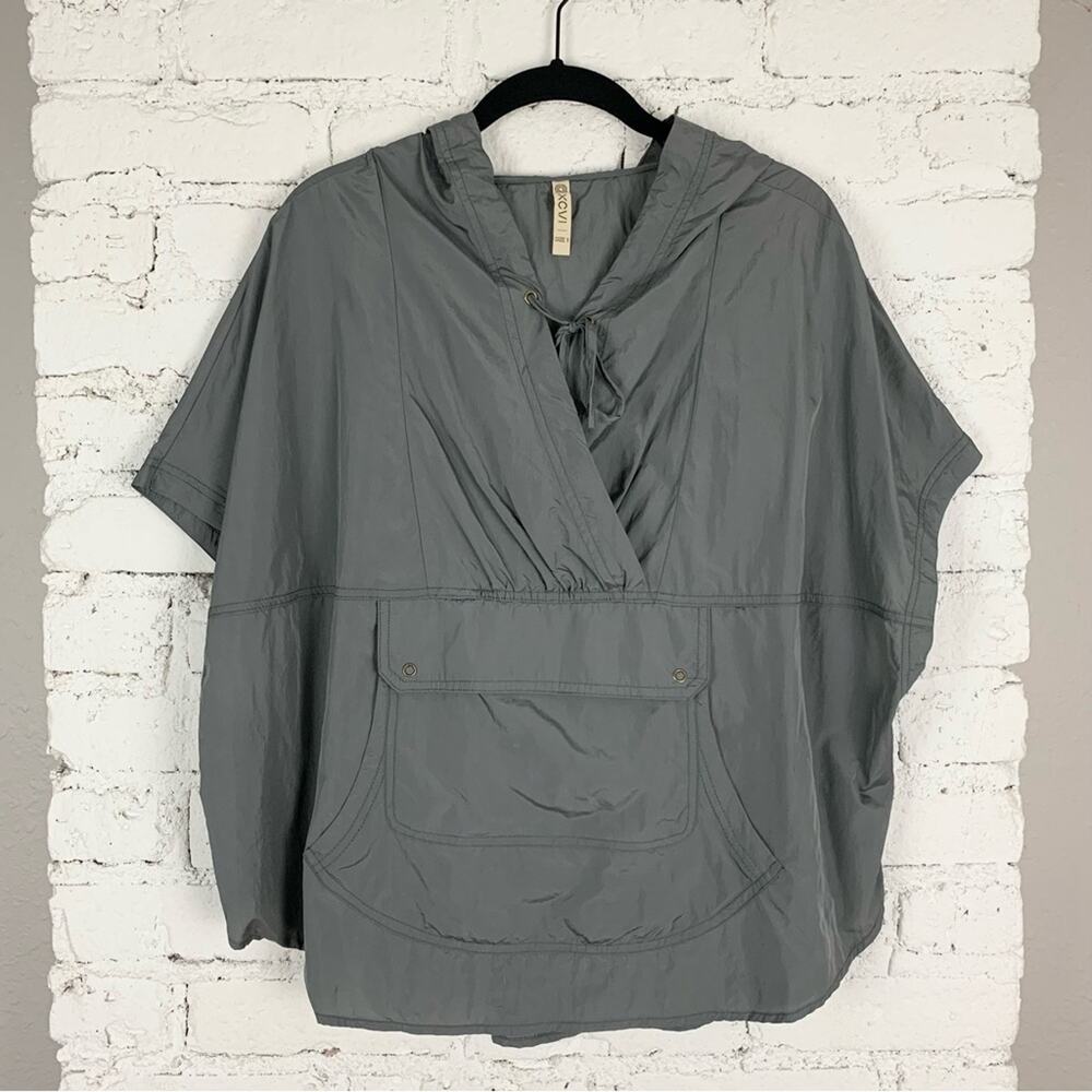 XCVI Cepheus Poncho Grey Hooded Kangaroo Pouch Size 1